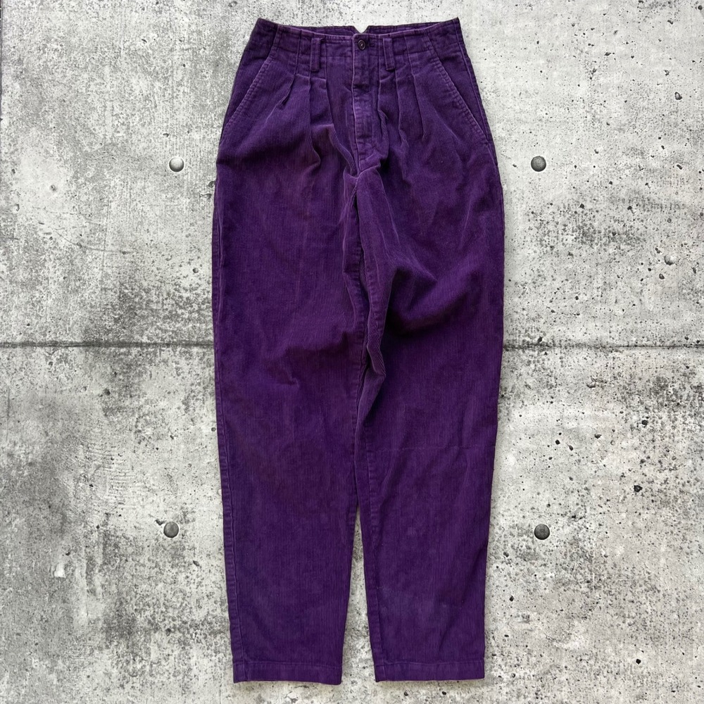 Vintage L.L. Bean Pants Women 10 Purple Corduroy High Rise Outdoors 80s 90s